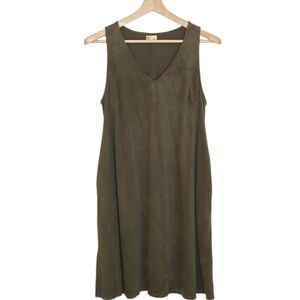 GoldSpark | Army Green V-Neck Dress w|pockets